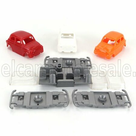 BREKINA PLAST 1/87 FIAT | SET 3X 500 ORANGE - WHITE - RED - 1965 | VARIOUS