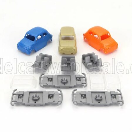 BREKINA PLAST 1/87 FIAT | SET 3X 500 ORANGE - BLUE - CREAM - 1965 | VARIOUS