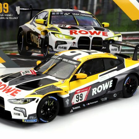 MINICHAMPS 1/18 BMW | 4-SERIES M4 GT3 TEAM ROWE RACING N 99 24h NURBURGRING 2023 PHILIPP ENG - AUGUSTO FARFUS - CONNOR DE PHILIPPI - NICKYELLOY | WHITE GREY YELLOW