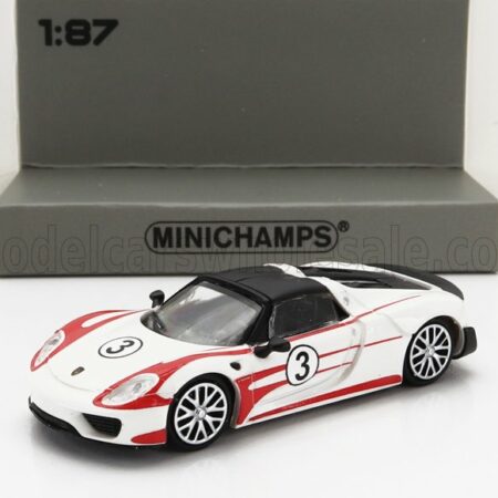 MINICHAMPS 1/87 PORSCHE | 918 SPYDER SALZBURG RACING DESIGN N 3 WEISSACHPACKAGE 2015 | RED WHITE