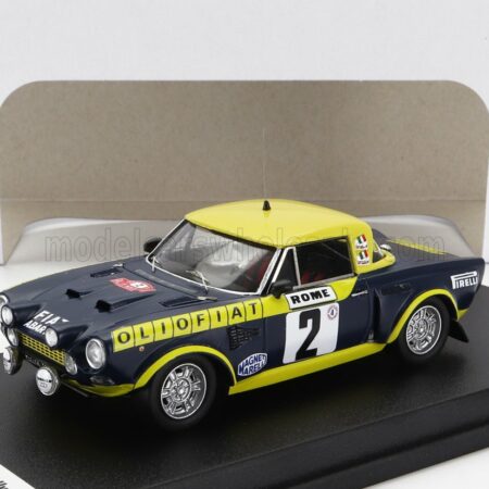 TROFEU 1/43 FIAT | 124 ABARTH (night version) N 2 RALLY MONTECARLO 1976 MAURIZIO VERINI - FRANCESCO ROSSETTI | BLUE YELLOW