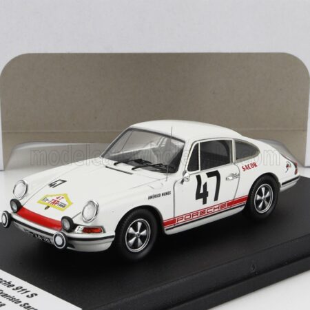 TROFEU 1/43 PORSCHE | 911 S COUPE N 47 RALLY TAP 1968 AMERICO NUNES - EVARISTO SARAIVA | WHITE