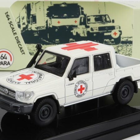 PARAGON-MODELS 1/64 TOYOTA | LAND CRUISER LC79 DOUBLE CAB PICK-UP RED CROSS CROCE ROSSA COMITE INTERNATIONAL GENEVE LHD 2014 | WHITE RED