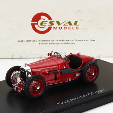 ESVAL MODEL 1/43 AMILCAR | C6 SPIDER N 0 RACE CAR 1928 | RED