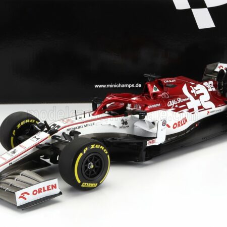 MINICHAMPS 1/18 ALFA ROMEO | F1  C39 TEAM RACING ORLEN N 99 AUSTRIAN GP 2020 ANTONIO GIOVINAZZI | WHITE RED MET