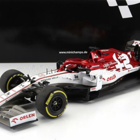 MINICHAMPS 1/18 ALFA ROMEO | F1  C39 TEAM RACING ORLEN N 7 AUSTRIAN GP 2020 KIMI RAIKKONEN | WHITE RED MET