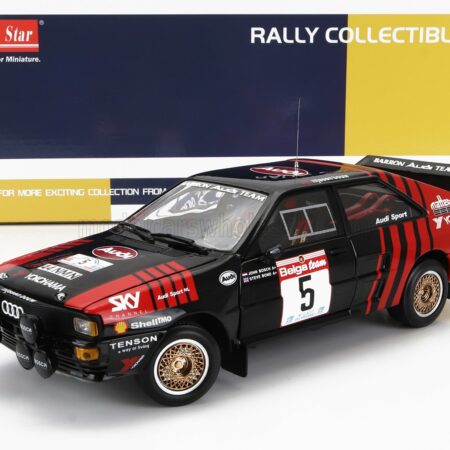 SUN-STAR 1/18 AUDI | QUATTRO A2 N 5 4th RALLY CIRCUIT DES ARDENNES 1986 JOHN BOSCH - STEVE BOND | BLACK RED