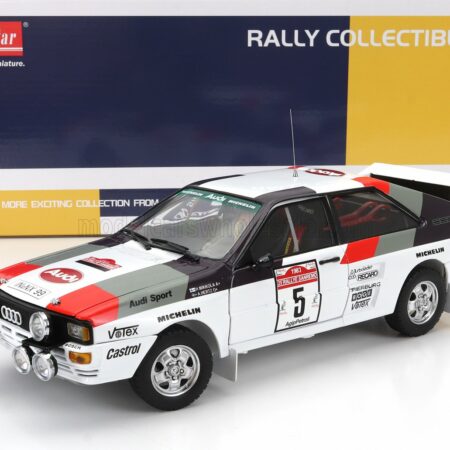 SUN-STAR 1/18 AUDI | QUATTRO A2 N 5 RALLY SANREMO 1983 HANNU MIKKOLA - ARNE HERTZ | WHITE BROWN RED