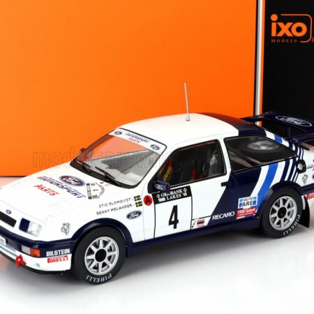 IXO-MODELS 1/24 FORD ENGLAND | SIERRA RS COSWORTH TEAM FORD MOTORSPORTS N 4 5th RALLY 1000 LAKES 1988 STIG BLOMQVIST - BENNY MELANDER | WHITE BLUE