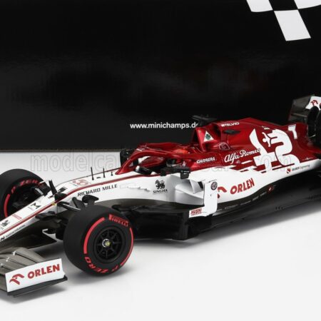 MINICHAMPS 1/18 ALFA ROMEO | F1  C39 TEAM RACING ORLEN N 7 STYRIAN GP 2020 KIMI RAIKKONEN | WHITE RED MET