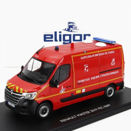 ELIGOR 1/43 RENAULT | MASTER VAN VEC BSPP VEHICULE EQUIPE CYNOTECHNIQUE SAPEURS POMPIERS DE PARIS 2019 | RED