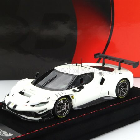 BBR-MODELS 1/43 FERRARI | 296 GT3 EVO 3.9L TURBO V8 N 0 RACING 2022 | BIANCO AVUS - WHITE