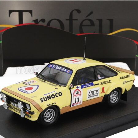 TROFEU 1/43 FORD ENGLAND | ESCORT MKII (night version) N 13 5th RALLY 1000 LAKES 1980 LASSE LAMPI - PENTTI KUUKKALA | YELLOW