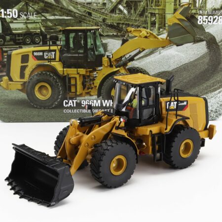 DM-MODELS 1/50 CATERPILLAR | CAT966M RUSPA GOMMATA - SCRAPER TRACTOR WHEEL LOADER | YELLOW BLACK