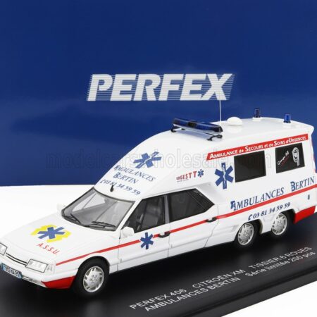 PERFEX 1/43 CITROEN | XM TISSIER 6 ROUES (SIX WHEELS) AMBULANCE BERTIN 1999 | WHITE RED