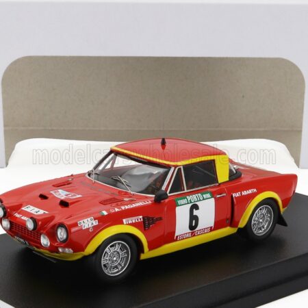 TROFEU 1/43 FIAT | 124 ABARTH (night version) N 6 RALLY PORTUGAL 1975 ALCIDE PAGANELLI - NINI RUSSO | RED YELLOW