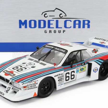 MCG 1/18 LANCIA | BETA MONTECARLO TURBO TEAM MARTINI RACING N 66 24h LE MANS 1981 RICCARDO PATRESE - HANS HEYER - PIERCARLO GHINZANI | WHITE LIGHT BLUE