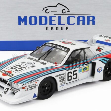 MCG 1/18 LANCIA | BETA MONTECARLO TURBO TEAM MARTINI RACING N 65 8th 24h LE MANS 1981 MICHELE ALBORETO - EDDIE CHEEVER - CARLO FACETTI | WHITE LIGHT BLUE