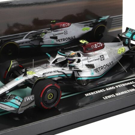 MINICHAMPS 1/43 MERCEDES GP | F1 W13E TEAM MERCEDES-AMG PETRONAS F1 N 44 2nd HUNGARIAN GP 2022 LEWIS HAMILTON | SILVER GREEN