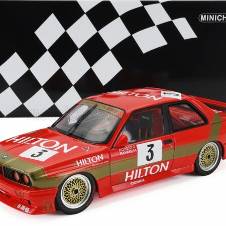 MINICHAMPS 1/18 BMW | 3-SERIES M3 TEAM SCHNITZER N 3 WINNER GUIA RACE MACAU 1987 ROBERTO RAVAGLIA | RED GOLD