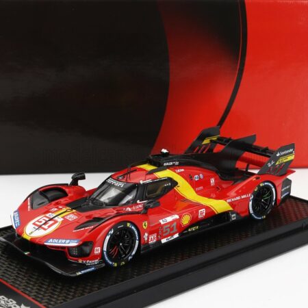 BBR-MODELS 1/43 FERRARI | 499P 3.0L TURBO V6 TEAM FERRARI AF CORSE N 51 WINNER 24h LE MANS 2023 ALESSANDRO PIER GUIDI - JAMES CALADO - ANTONIO GIOVINAZZI | RED YELLOW BLACK