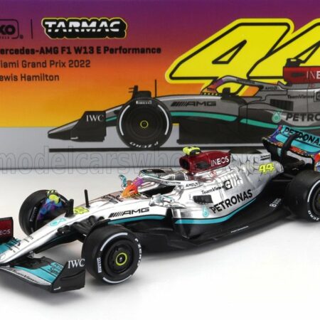 TARMAC 1/64 MERCEDES GP | F1 W13E TEAM MERCEDES-AMG PETRONAS F1 N 44 6th MIAMI GP 2022 LEWIS HAMILTON | SILVER GREEN