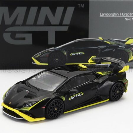 TRUESCALE 1/64 LAMBORGHINI | HURACAN STO LP640-2 LHD 2021 | BLACK YELLOW