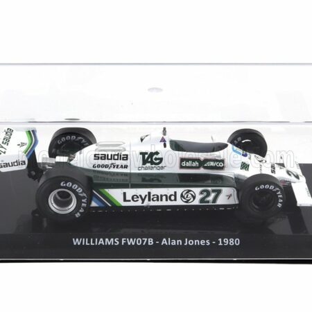 EDICOLA 1/24 WILLIAMS | F1  FW07B N 27 WORLD CHAMPION SEASON 1980 ALAN JONES - CON VETRINA - WITH SHOWCASE | WHITE GREEN