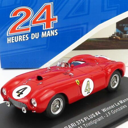 IXO-MODELS 1/43 FERRARI | 375 PLUS 5.0L V12 SPIDER TEAM SCUDERIA FERRARI N 4 WINNER 24h LE MANS 1954 MAURICE TRINTIGNANT - JOSE FROILAN GONZALES | RED