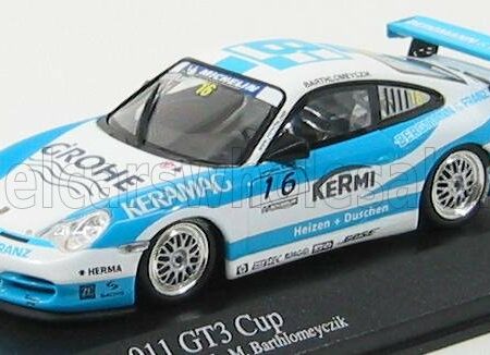 MINICHAMPS 1/43 PORSCHE | 911 GT3 CUP N 16 CARRERACUP 2005 BARTHLOMEYCZIK | WHITE BLUE