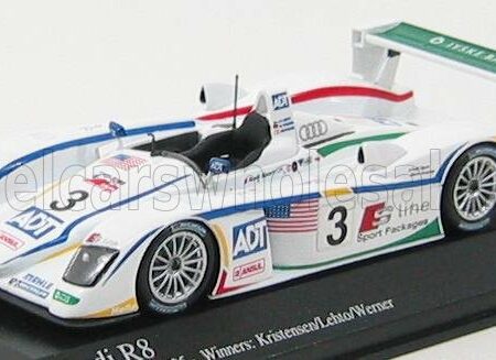 MINICHAMPS 1/43 AUDI | R8 3.6L TURBO TEAM ADT CHAMPION RACING N 3 WINNER 24h LE MANS 2005 T.KRISTENSEN - JJ LETO - M.WERNER | WHITE GREEN