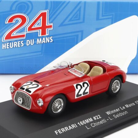 IXO-MODELS 1/43 FERRARI | 166MM 2.0L V12 SPIDER TEAM PETER MITCHELL-THOMSON N 22 WINNER 24h LE MANS 1949 L.CHINETTI - L.SELSDSON | RED