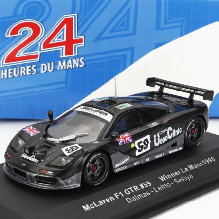 IXO-MODELS 1/43 McLAREN | F-1 GTR UENO CLINIC N 59 WINNER 24h LE MANS 1995 (night version) Y.DALMAS - M.SEKIYA - J-J.LEHTO | BLACK MET GREY