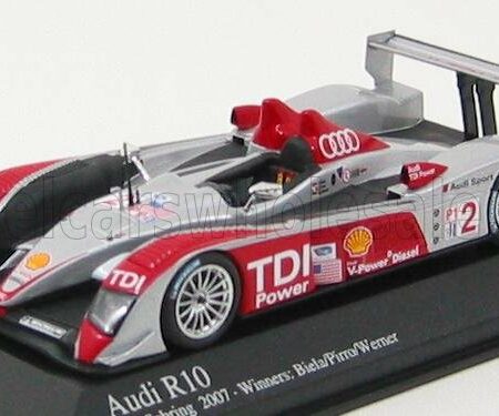 MINICHAMPS 1/43 AUDI | R10 N 2 WINNER 12h SEBRING 2007 - PIRRO BIELA WERNER | SILVER RED