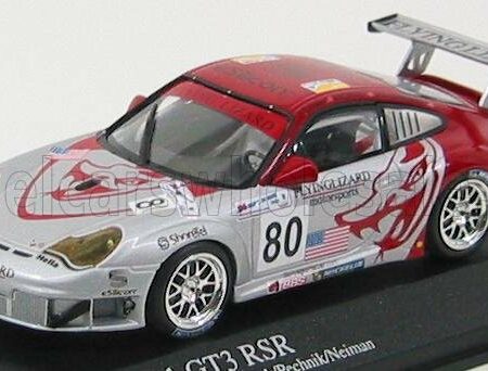 MINICHAMPS 1/43 PORSCHE | 911 996 GT3RSR N 80 3rd GT2 CLASS 24h LE MANS 2005 VAN-OVERBEEK | SILVER RED