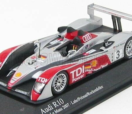 MINICHAMPS 1/43 AUDI | R10 N 3 24h LE MANS 2007 LUHR - PREMAT - ROCKENFELLER | SILVER RED