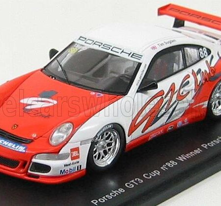 SPARK-MODEL 1/43 PORSCHE | 911 997 GT2CUP N 88 WINNER ASIA CUP 2007 T.SUGDEN | ORANGE WHITE