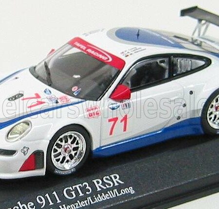 MINICHAMPS 1/43 PORSCHE | 911 GT3RSR N 71 12h SEBRING 2007 HENZLER LIDEL | WHITE BLUE RED