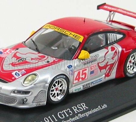 MINICHAMPS 1/43 PORSCHE | 911 GT3RSR N 45 12h SEBRING 2007 VAN-OVERBEEK - BERGMEISTER - LIEB | SILVER RED