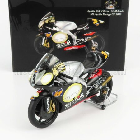 MINICHAMPS 1/12 APRILIA | RSV250 MS N 3 250cc 2002 WORLD CHAMPION MARCO MELANDRI | BLACK RED