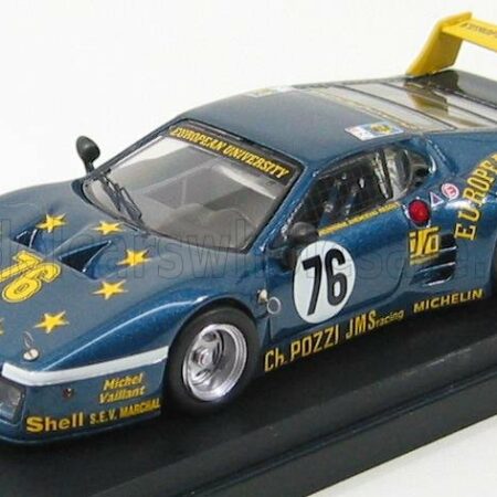 BEST-MODEL 1/43 FERRARI | 512BB LM TEAM CHARLES POZZI JMS RACING N 76 24h LE MANS 1980 P.DIEUDONNE - J.XHENCEVAL - H.REGOUT | BLUE MET YELLOW