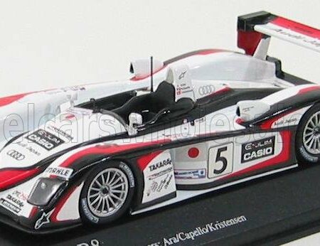 MINICHAMPS 1/43 AUDI | R8 3.6L TURBO V8 TEAM GOH AUDI SPORT JAPAN N 5 WINNER 24h LE MANS 2004 T.KRISTENSEN - S.ARA - R.CAPELLO | WHITE RED