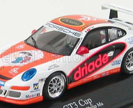 MINICHAMPS 1/43 PORSCHE | 911 GT3 N 98 CARRERA CUP ASIA MACAU 2007 P.MA | WHITE ORANGE