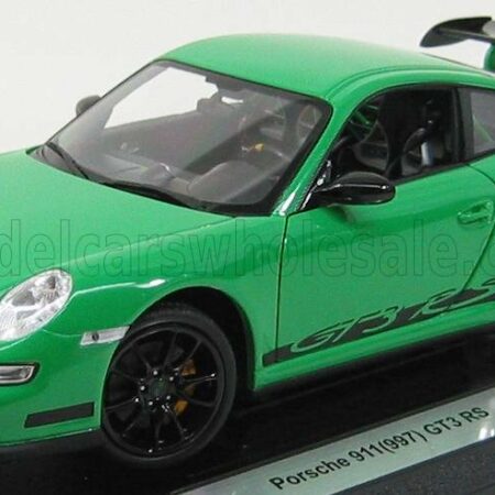 WELLY 1/18 PORSCHE | 911 997 GT3RS 2010 | GREEN BLACK