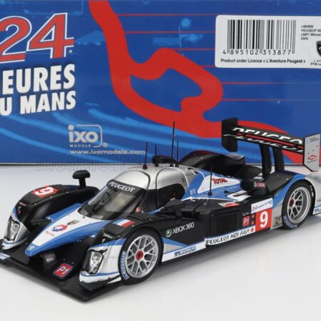 IXO-MODELS 1/43 PEUGEOT | 908 HDI FAP 5.5L TURBO V12 TEAM PEUGEOT SPORT TOTAL N 9 WINNER 24h LE MANS 2009 D.BRABHAM - M.GENE - A.WURZ | BLACK BLUE SILVER