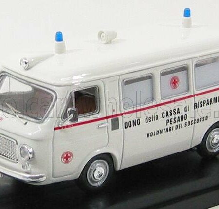 RIO-MODELS 1/43 FIAT | 238 VAN AMBULANZA - AMBULANCE - DONO DELLA CASSA DI RISPARMIO PESARO VOLONTARI DEL SOCCORSO | WHITE