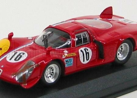 BEST-MODEL 1/43 ALFA ROMEO | 33.2 CODA LUNGA N 16 PROVE SPA 1968 T.PILETT | RED YELLOW