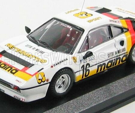 BEST-MODEL 1/43 FERRARI | 308 GTB N 16 RALLY DEI LAGHI 1984 | WHITE YELLOW