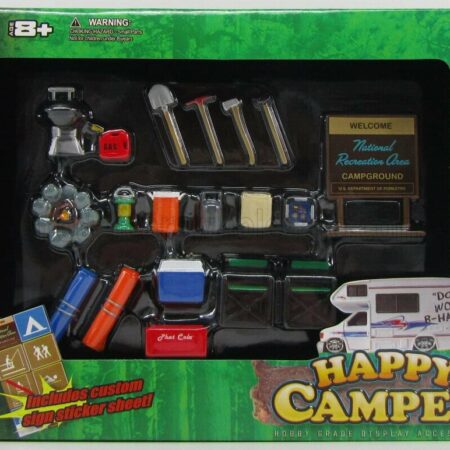 HOBBY GEAR 1/24 ACCESSORIES | SET CAMPER CAMPEGGIO - HAPPY CAMPING SET CARAVAN | VARIOUS