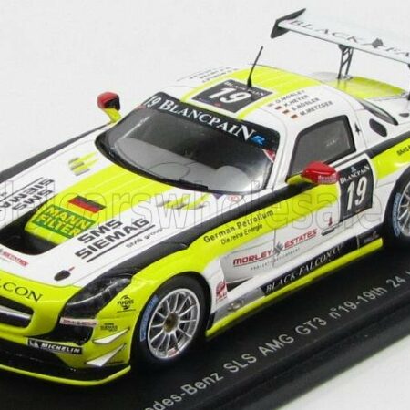 SPARK-MODEL 1/43 MERCEDES BENZ | SLS AMG GT3 N 19 19th 24h SPA 2012 O.MORLEY - K.HEYER - S.ROSLER - M.METZGER | WHITE YELLOW